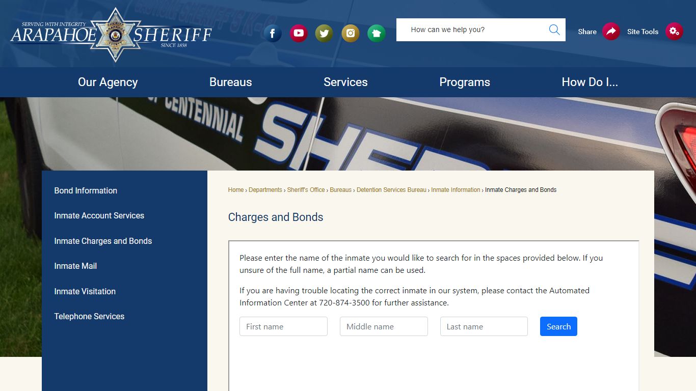 Charges and Bonds | Arapahoe County, CO - Official Website